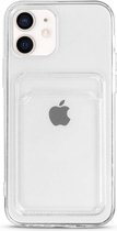 Smartphonica iPhone 12 Mini siliconen hoesje met pashouder - Transparant / Back Cover geschikt voor Apple iPhone 12 Mini