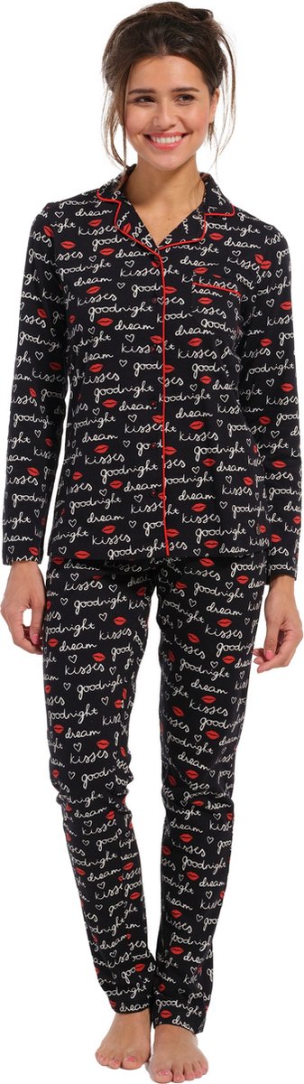 Rebelle doorknoop pyjama 21232-462-6 - Zwart - 46