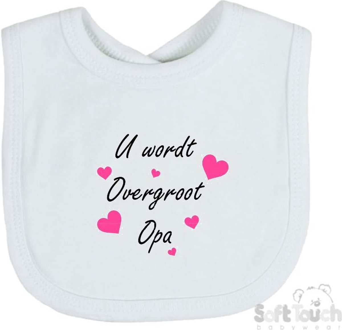Goedkoopste Soft Touch Slabber U wordt overgroot opa Unisex Katoen Wit/zwart/roze Maat 33x22 Cm Zwangerschap aankondigen - Bekendmaking zwangerschap - Zwangerschapsaankondiging