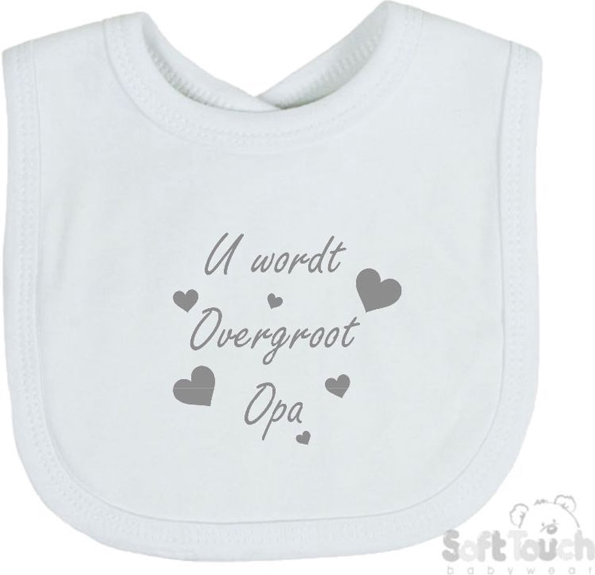 Goedkoopste Soft Touch Slabber U wordt overgroot opa Unisex Katoen Wit/grijs Maat 33x22 Cm Zwangerschap aankondigen - Bekendmaking zwangerschap - Zwangerschapsaankondiging