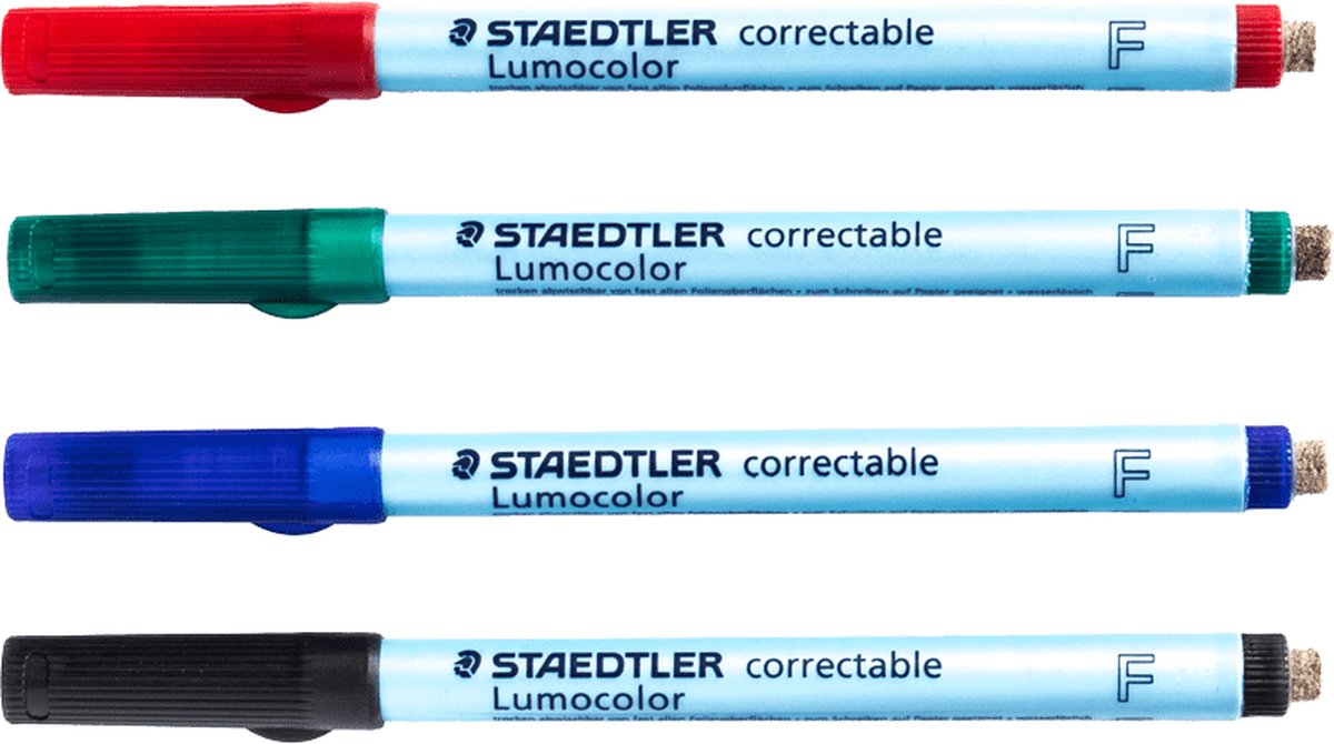 STAEDTLER Lumocolor Correctable stiftenset – 0,6MM - box 4 kleuren