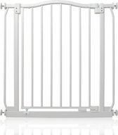 Barrière d'escalier Safetots avec dessus incurvé, 71 cm - 80 cm, Wit mat, barrière d'escalier à pousser, barrière pour bébé pour Portes , couloirs et chambres, barrière de sécurité, installation facile