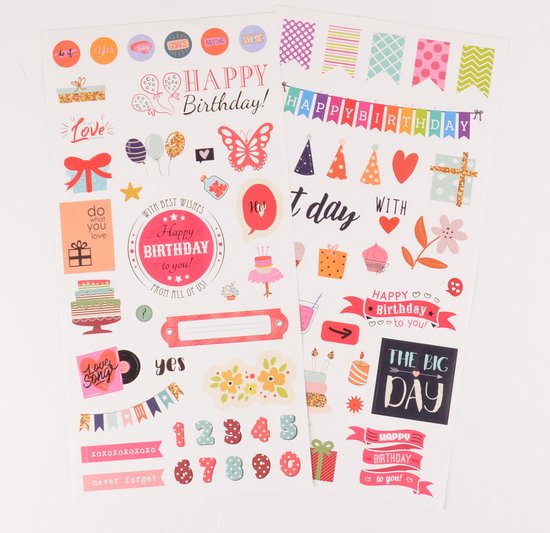 Stickers met verjaardag en feest thema - Bullet Journal - Scrapbook