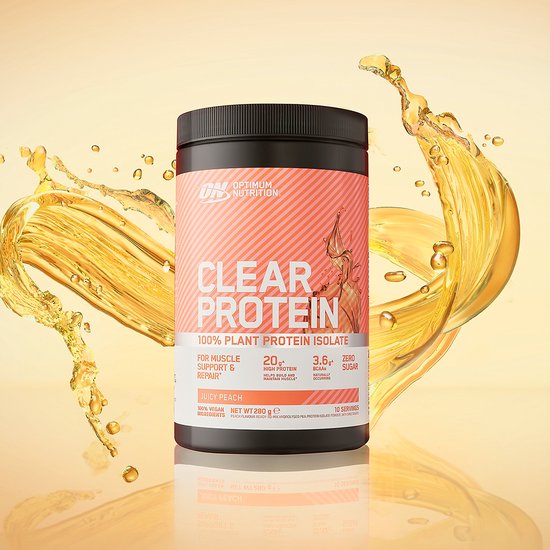 Optimum Nutrition Clear Protein - Juicy Peach - Vegan Proteine Poeder - 100% Plantaardig Eiwit Isolaat - 10 doseringen (280 gram) — afbeelding 4