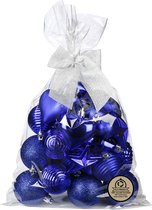 Inge Christmas kerstballen/ornamenten 30x- kunststof -kobalt blauw