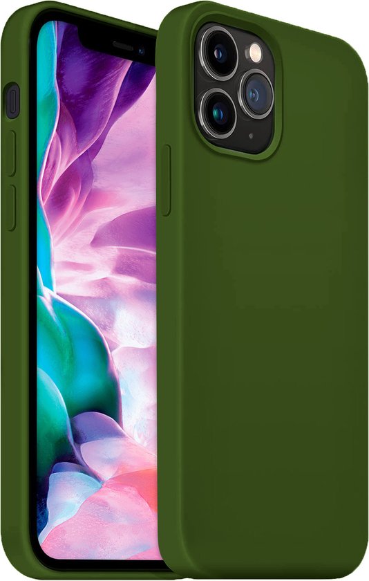 Coque en silicone liquide Coverzs Luxe pour iPhone 11 Pro Max - vert armée