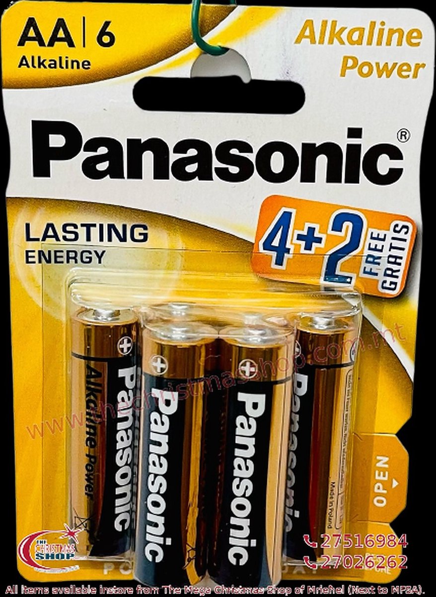 Panasonic Alkaline Power AA batterijen 4+2 stuks