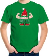Bellatio Decorations kerst t-shirt voor jongens - Sterkste Gnoom - groen - Kerst kabouter 104/110