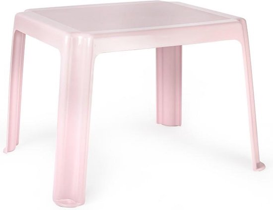 Forte Plastics Kunststof kindertafel - roze - 55 x 66 x 43 cm - camping/tuin/kinderkamer