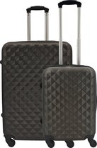 SB Travelbags kofferset - 2 delige 'Expandable' koffer - Donker Grijs - 70cm/55cm