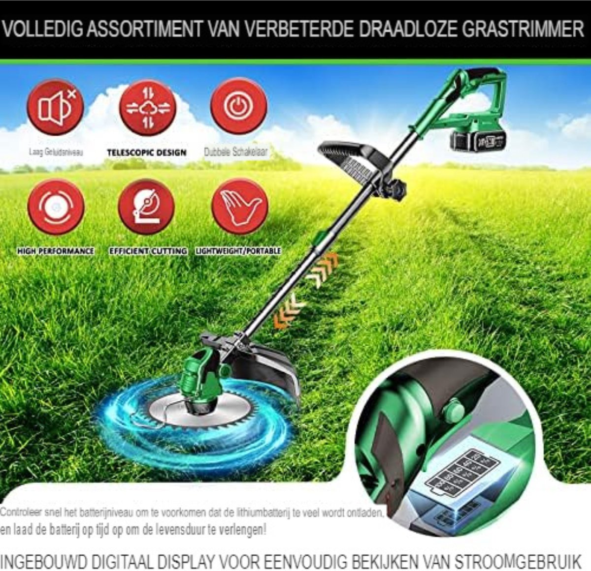 Brosse à mauvaises herbes sans fil Eurom