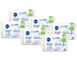 Nivea 3-in-1 Skin Breathe Micellair Reinigingsdoekjes - Make-up Remover Doekjes - Geschikt voor waterproof make-up - Gezichtsreiniger - 6 x 25 - 150 stuks