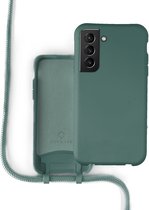 Coque en silicone Coverzs avec cordon Samsung Galaxy S21 - vert foncé