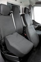 Autostoelhoes Transporter Fit van stof antraciet geschikt voor Opel Movano, Renault Master, Nissan NV400, Einzelbank & 2 afzonderlijke stoelhoezen voor