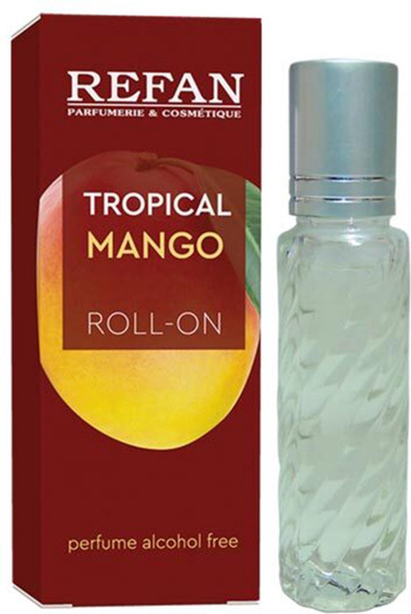 Goedkoopste Refan natuurlijke parfum olie roll-on van Tropische Mango- langhouden bloemig geur 10ml