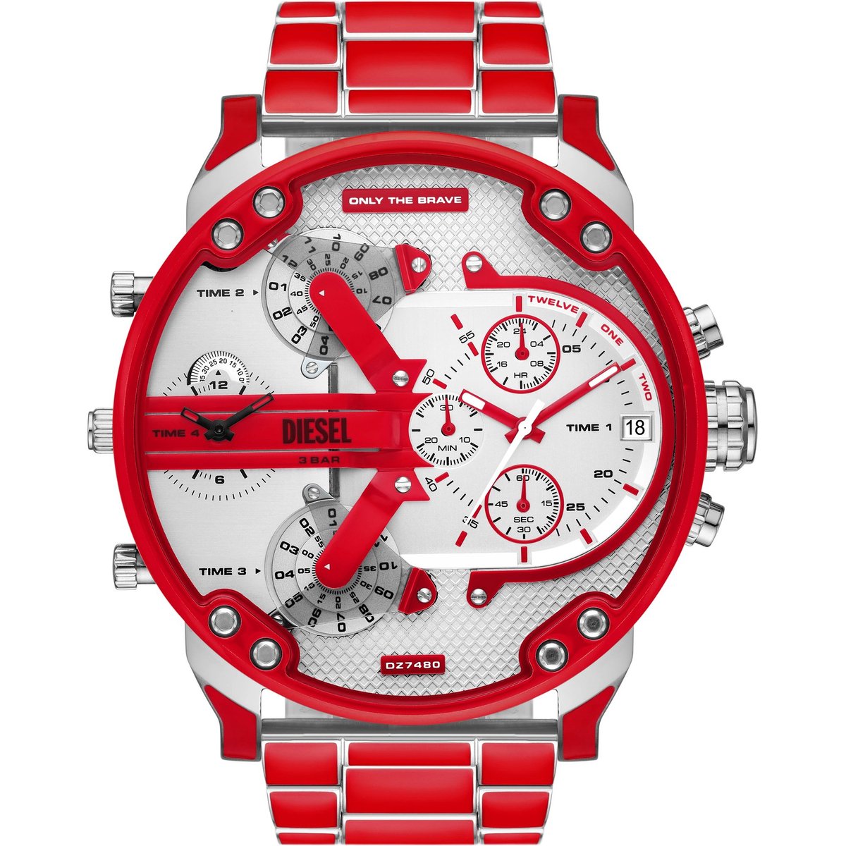 Diesel Mr. Daddy 2.0 DZ7480 Horloge - Staal - Rood - Ø 57 mm