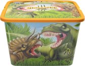 Boîtes de rangement Dinosaurus avec couvercle (lot de 3 pièces) - (différentes tailles) - Organisateur - Organisateur de jouets - boîte de rangement pour chambre d'enfant - chambre dinosaure - T-rex - Triceratops - Plastique