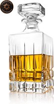 Handgemaakte Whiskey Karaf Verona in een Luxe Geschenkdoos by GDLF® | HANDMADE IN ITALIE | Hand geslepen & Mond Geblazen | Hoge Kwaliteit Kristal | Whiskey Set | Incl. Whisky Karaf & Hand Made Certificaat | Kado Man | Cadeau Voor Man/Vrouw