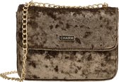 Charm London Velvet Schoudertas - Brons