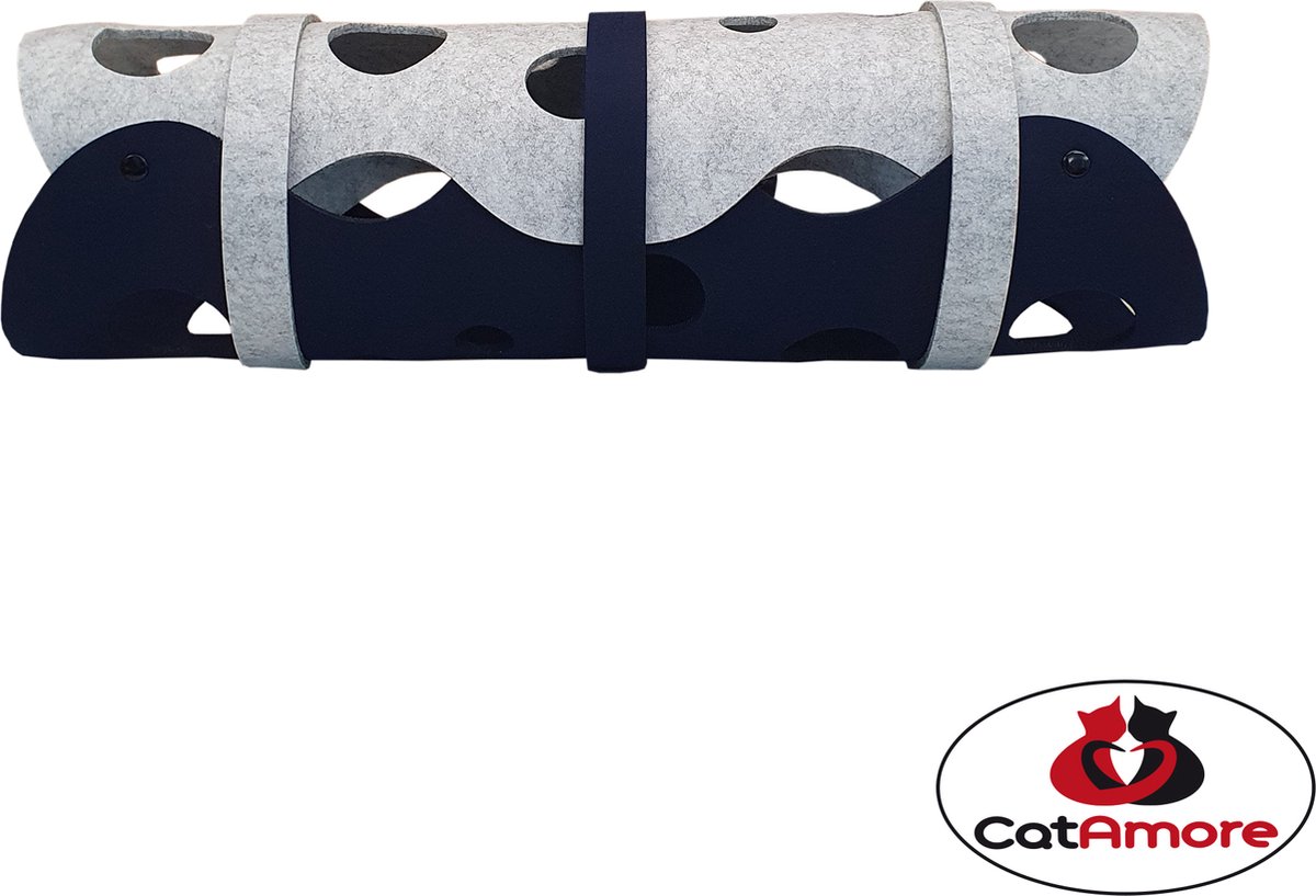 Catamore - Kattentunnel ideaal voor kittens en kleinere katten 60 cm - Grijs Blauw