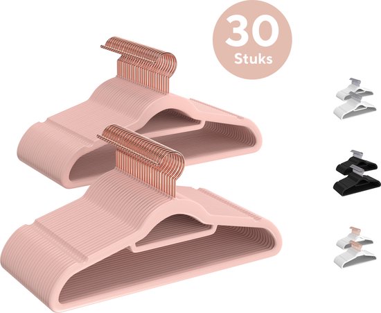 Life's Green® Velvet Hanger - Fluwelen Kleerhangers - 30 Stuks - Kledinghangers - Anti-slip - Velvet - Roze