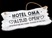 Tekstbord - Hotel Oma - Knuffels - Altijd Open - Moederdag