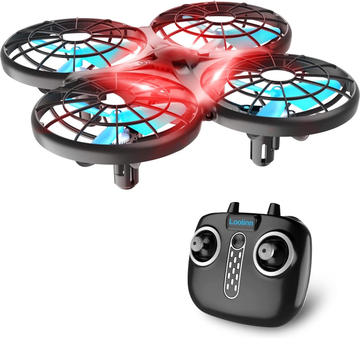 Loolinn | Drone voor Kinderen – Mini-Drone, RC Drones met Automatische Anti-botstechnologie / 360° Flip / Handgestuurde Modus / Twee Batterijen Inbegrepen (Cadeau voor Kinderen)