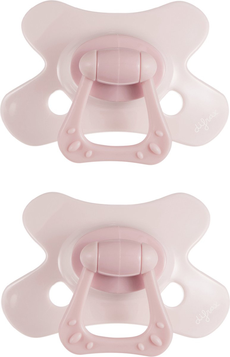 Goedkoopste Difrax Natural Fopspeen 6 Maanden - Roze - 2 Stuks, Siliconen Speen, Gemakkelijk te Accepteren