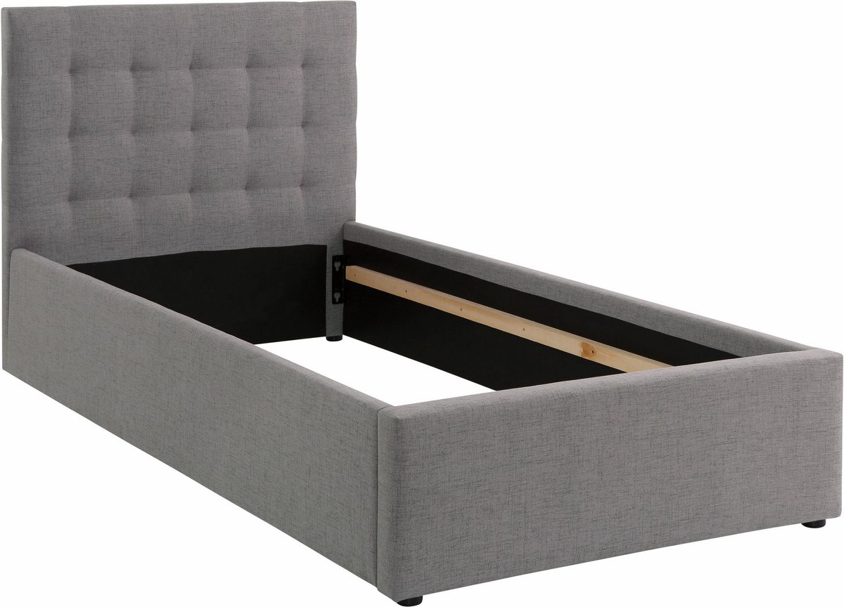 Hamar-Bed 100 cm in grijze stof
