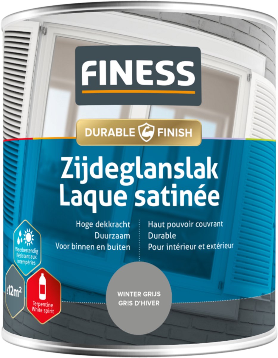 Finess zijdeglanslak - winter grijs - 750 ml.