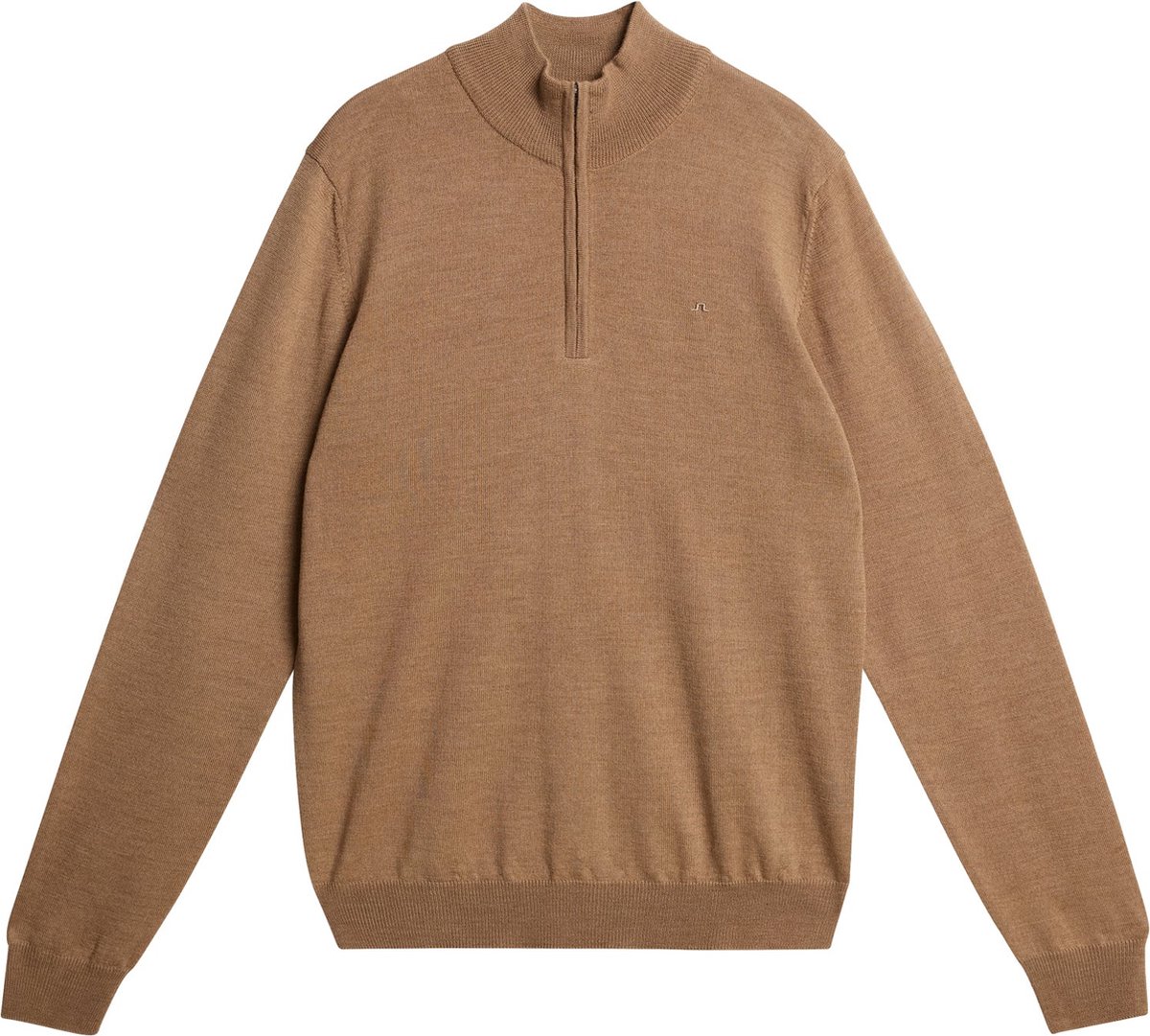 J. Lindeberg Kiyan Quarter Zip Sweater Chipmunk Melange - Trui Voor Heren - Half Zip - Bruin - XXL