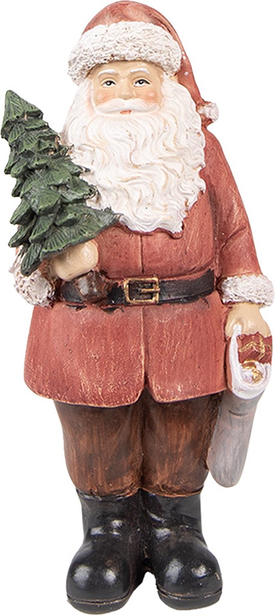 Clayre & Eef Beeld Kerstman 40 cm Rood Polyresin