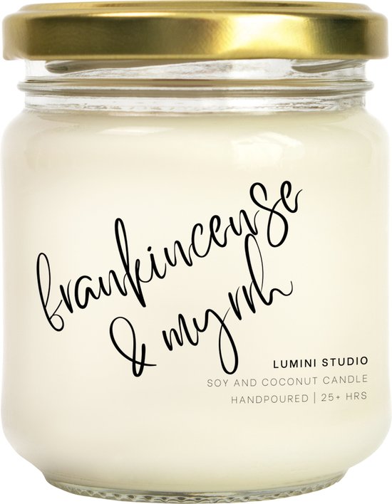Frankincense & Myrrh geurkaars - Soja en kokos was - Scented candle - Lumini Studio
