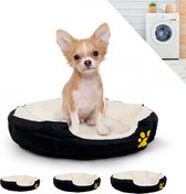 Mobiclinic Pluto - Hondenbed - Huisdier Bed - Verschillende maten beschikbaar - Zacht - Kattenbed - Antislipbodem - Comfortabel en Aangenaam - Machinewasbaar - Maat S - Zwart en Beige