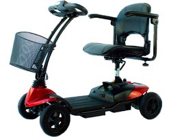Mobiclinic Virgo - Elektrische Scootmobiel - Tot 10 km bereik - Verminderde mobiliteit - 4 wielen - Compact - 12V - Met een 250W motor - Mobiliteitsscooter - Lichtgewicht - Rood