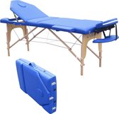 Mobiclinic CM-01 PLUS - Inklapbare massagetafel - Hout - Draagbaar - 186x60 cm - Voor Massage Tattooages en meer - Veilig - Verstelbaar - Comfortabel - Blauw