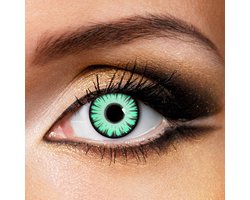 Partylens® kleurlenzen - Miracle Green - jaarlenzen met lenshouder - partylenzen