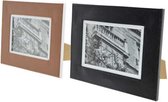 Fotolijst hout lederlook bruin zwart 10x15 cm