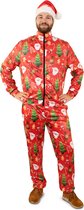 PartyXplosion - Kerst & Oud & Nieuw Kostuum - Kerst Fit Trainer - Man - Rood - Medium - Kerst - Verkleedkleding