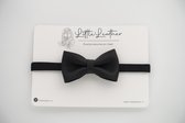 LittleLeather, Vlinderdas zwart, 7cm - echt leder - vlinderstrik - handgemaakt - cadeau - accessoires - bruiloft - bruidsjonker - gala - kerst - kerstoutfit - kerstcadeau - jongen