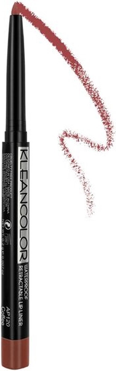 Kleancolor Retractable Waterproof Lip & Eye Liner - AP120 - Coffee - Multifunctioneel Lipliner en Oogpotlood - 0.2 g
