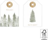 Kerst cadeaulabel Duo - Forest Green Tree - Goud - Kerstboom - kado label - cadeau decoratie