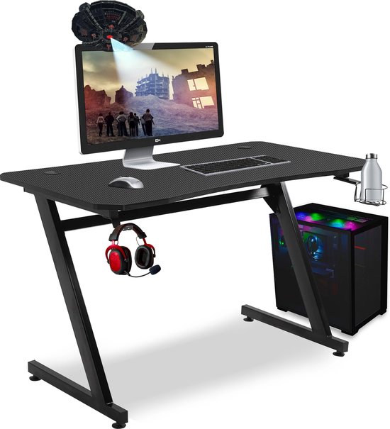 Bayt Game Bureau - Gaming Bureau - Gaming desk - Computer Tafel - 105 x 55 x 75 cm - Zwart