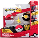 Clip Belt 'n' Go Bandai - Pokémon - 1 riem, 1 Poké -bal, 1 luxe bal en 1 beeldje 5 cm Pikachu