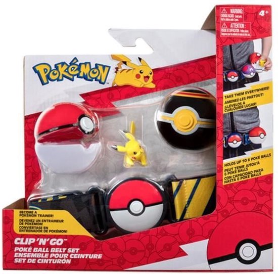 BANDAI Ceinture Pokémon Poké ball, Nest ball et Bulbizarre