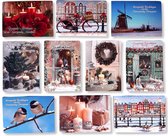 100 Luxe cartes de Noël et du Nouvel An - 9.5x14cm - 10 x 10 doubles cartes avec enveloppes - série Bénis Noël et une Bonne Année