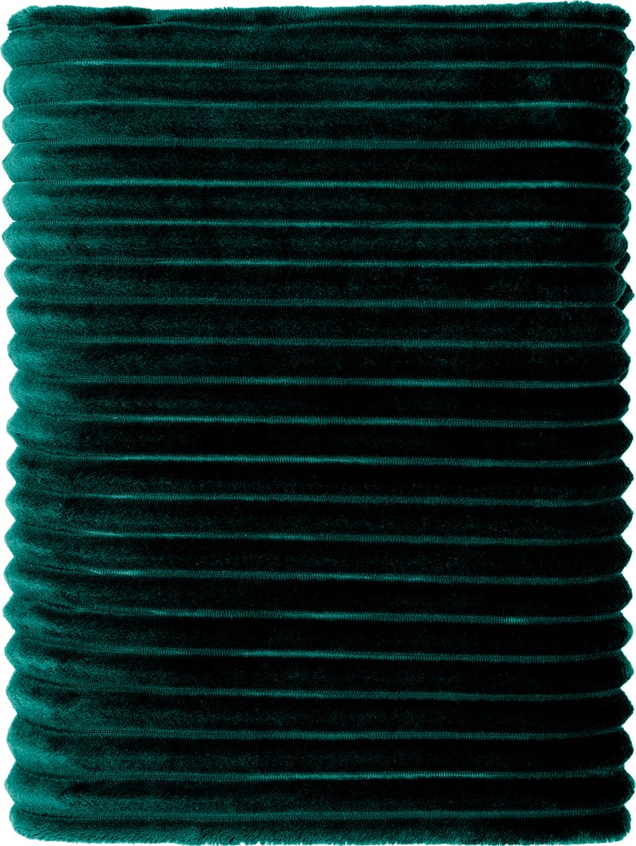 Mistral Home - PLAID - recycled flannel - 130 x 170 cm - effen kleur - groen- Duurzaam