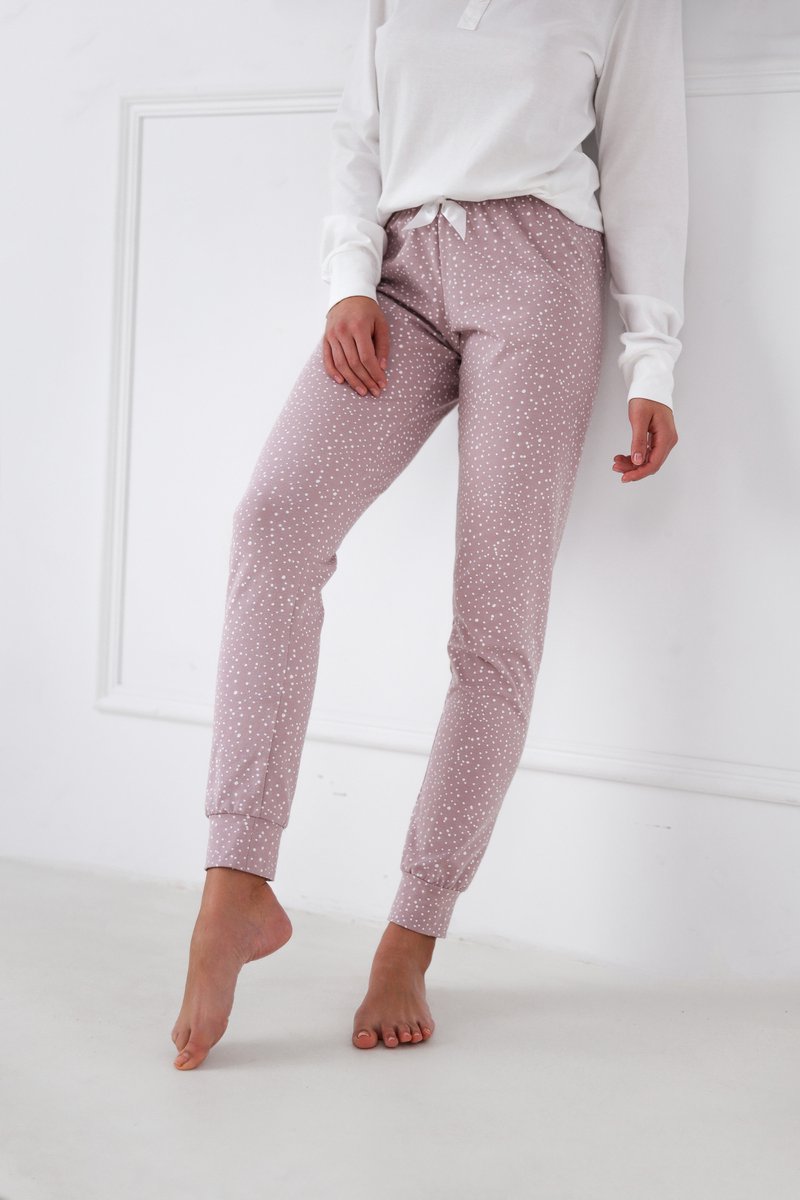 Warme Huisoutfit S& SENSIS Lange Winterpyjama Voor Dames - Katoenen Woonkleding Met Print, Gemaakt In De EU Winterpyjama Dames Katoen