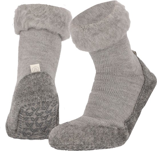 Heren Leer Pantoffels Winter Warme Imitatiebont Huissloffen Antislip