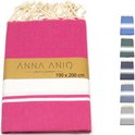 ANNA ANIQ Hamamdoek, groot, 100 x 200 cm, voor op reis, XXL, saunahanddoek, 100% katoen, fouta, pestemal, stranddeken, saunakilt, saunahanddoek, voor heren en dames, badhanddoek, pareo, strandhanddoek